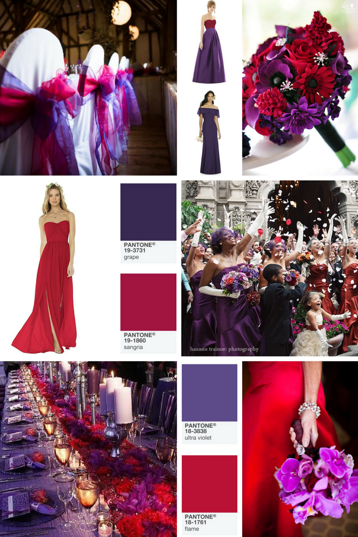 purple and red wedding 